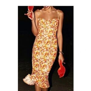 Hutch x Anthropologie -  Bare Slim Floral Midi Dress M